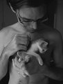 Picture Title - A young man and his kitten....