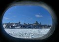 Picture Title - Photo of Quebec city taken from the hole for the ropes of the ferry.