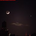 Picture Title - Crescent Moon and Venus above NYC Water Tower