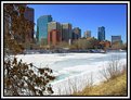 Picture Title - Winter  Scene Calgary Across the Bow River, Alberta, Canada.
