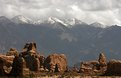 Picture Title - La Sal Moutain with arches ruins