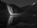 Picture Title - Montmorency Falls 83 meter (272 ft.) hight. Shot taken with a 10 days old moon in the sky.