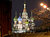 Night view of San Basilio at Red Square Moscow