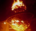 Picture Title - A burning fire in a iron bowl