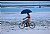 cyclist on the beach