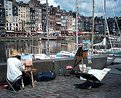 Picture Title - Painter in French little harbour.