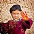 Girl with henna-painted hands