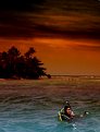 Picture Title - Diver under red sky