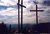 Crosses on mountain near Como, Italy