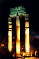 Picture Title - Illuminated columns at night